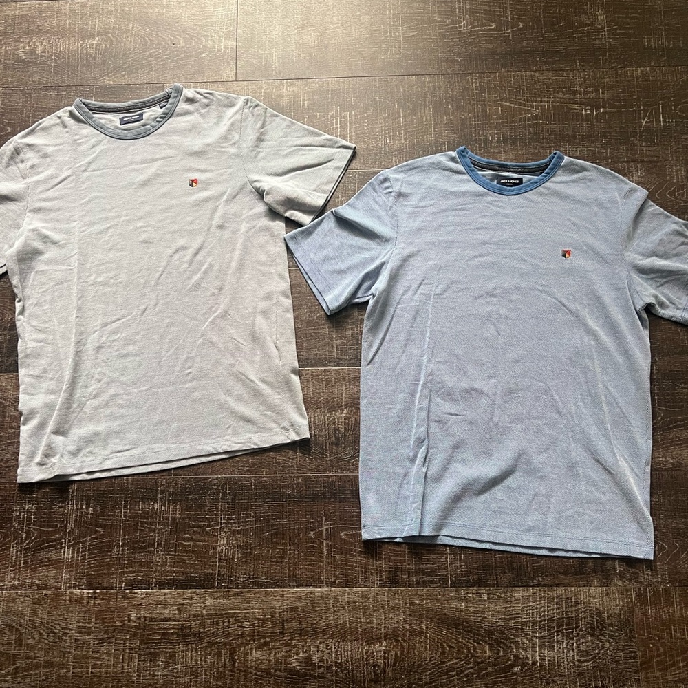 Jack & Jones Short Sleeve T-Shirt Duo - Gray and Blue